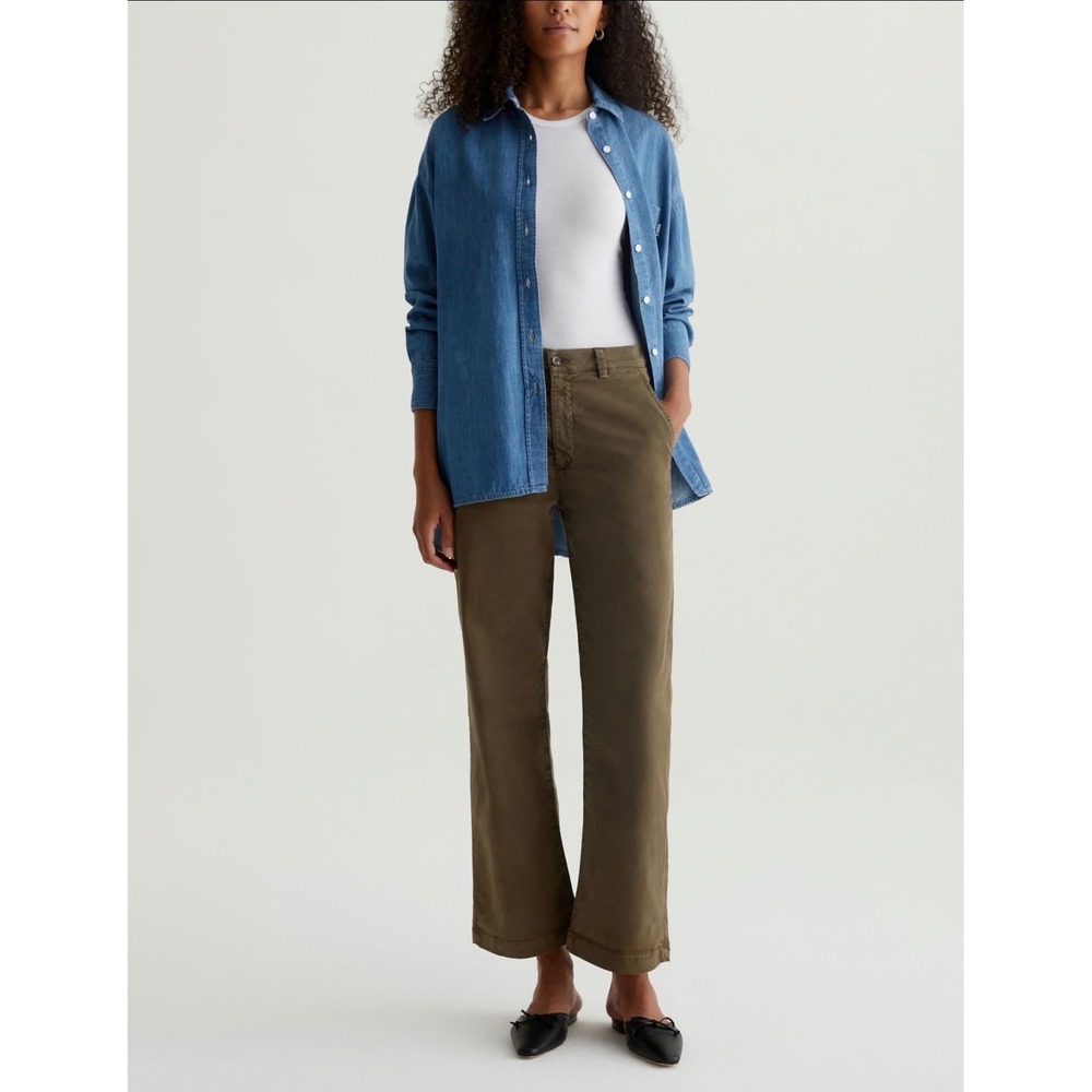NWT AG Caden Straight TAILORED TROUSER in SULFUR OAK BROWN Sz 27 $225